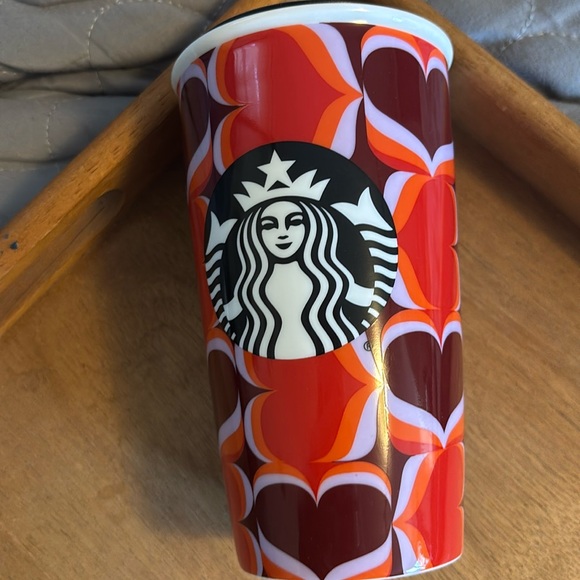 Starbucks Other - Starbucks Valentines‎ Day Hearts 12oz Ceramic Travel Mug